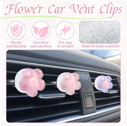 6 PCS Flower Vent Clips For Car, Cute Daisy Car Air Vent Clips, Air Conditioner Outlet Cars Vents Decor, Cars Decorations Accessories (6 Colors)