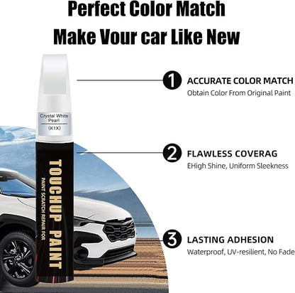 Crystal White Pearl(K1X) Car Paint Touch Up Pen Compatible with SUBARU, 2-In-1 Color Accurate Touch Up Car Scratch Repair Paint Match SUBARU Series Automotive Scratch Remover for Nicks & Chips Repair