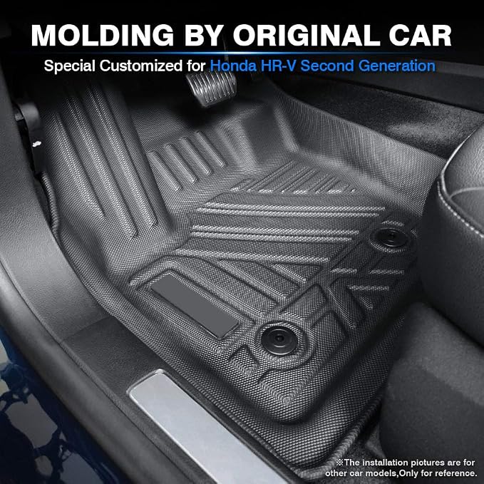 KUST Floor Mats for Honda HR-V 2016-2022, All Weather Floor Liners Front Rear 2 Row High Edge for HRV Accessories