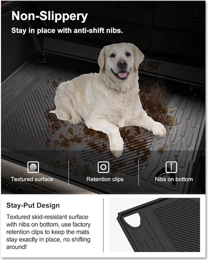 KIWI MASTER Cargo Mat for 2021-2026 Ford Bronco 4-Door, OEM Replacement M2DZ-58047A74-BA, Custom Fit All Weather Rear Cargo Liner, Heavy Duty TPE Tray Trunk Mat, Black