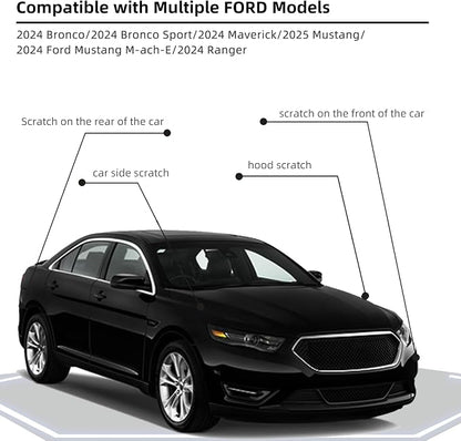 Shadow Black(G1) Car Paint Touch Up Pen Compatible with Ford,2-In-1 Color Accurate Touch Up Car Scratch Repair Paint Exact Match Ford Series Premium Automotive Scratch Remover for Nicks & Chips Repair