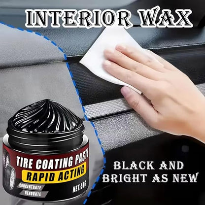 Premium Tire Coating & Trim Restorer, Premium Tire Coating & Trim Restorer Bring Back the Original Deep Black Shine to Rubber and Plastic, Tire Coating Paste,for Car, Truck, & More (2PCS)