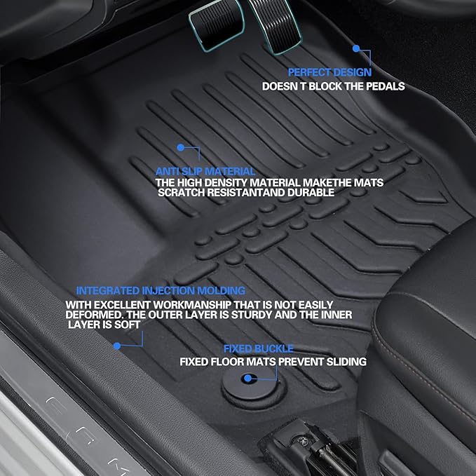 Floor Mats for 2013-2018 Lexus ES350,All-Weather TPE Rubber Floor Mats Fits 1st & 2nd & Row,Anti-Slip Floor Liners Full Set Automobile mats Accessories Black (2013-2018 ES350)
