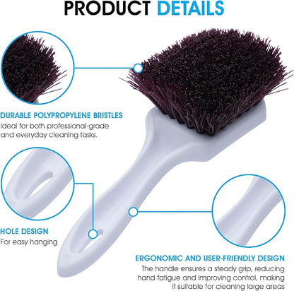 Nanoskin Heavy-Duty Multi-Purpose Brush for Deep Cleaning Carpets, Upholstery & Floor Mats - Durable Polypropylene Bristles, Ergonomic Grip, Professional Auto Detailing and Home Use, 8.5" Length