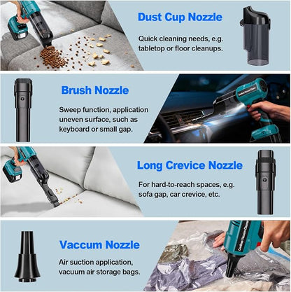 Cordless Handheld Vacuum Cleaner for Makita 18V Battery: 3-Speed Modes Portable Vacuum with 20kPa 105AW Powerful Suction for Car, Pet Hair, Home Cleaning (Tool Only)