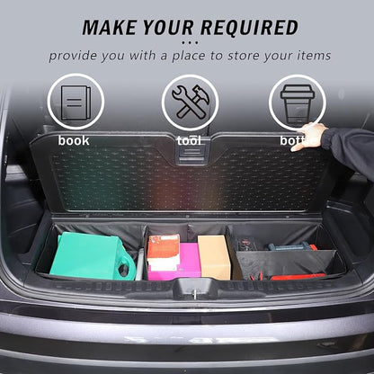 Trunk Organizer Compatible with Honda Pilot 2016-2022, Portable Foldable Large Capacity Cargo Storage Box with 4 Compartments, Oxford Cloth Material
