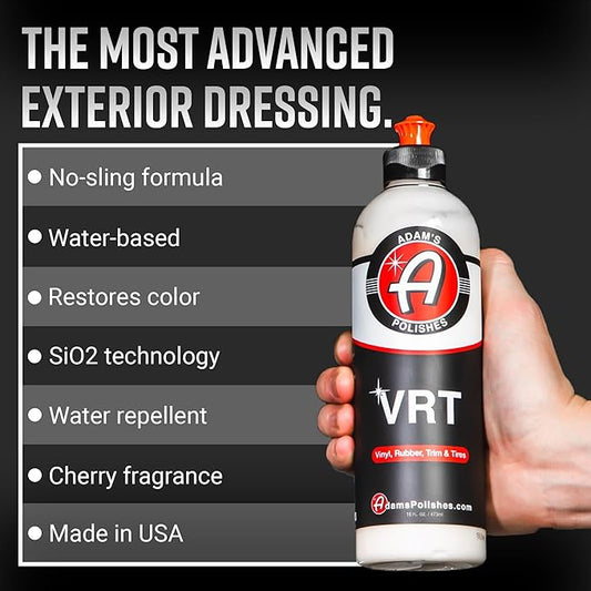 Adam's Polishes VRT Gallon - Vinyl, Rubber and Plastic Non-Greasy Long Lasting Super Shine Dressing for Tires, Trim and More, Safe for Cars, Trucks, SUVs, RVs & More