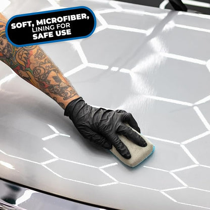 The Rag Company - Ultra No Soak Coating Applicator - Ultra Blue and Ice Grey - 6 Pack - 3 Inch by 5 Inch Applicator Sponge
