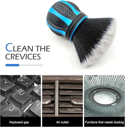 1 PC Car Detail Brush, Spherical Ultra Soft Detailing Brush, Spherical Detail Brush with Storage Rack, Universal Car Cleaning Tools, for Most Cars, Trucks, SUVs (Blue)
