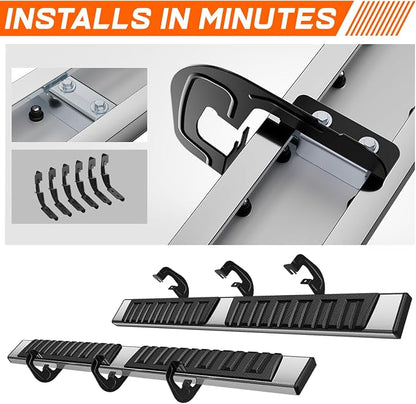 6.7" Running Boards Side Steps for Truck Compatible with 2007-2019 Chevy Silverado/GMC Sierra 1500 2500HD 3500HD Extended Cab, Stainless Steel Flat Side Steps Nerf Bars, Chrome