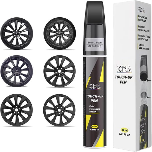 Rim Touch Up Paint(Sonic Carbon(NEU-106E)) for Tesla Model S/X Cyclone/Slipstream/Turbine/Aero TurbineWheel, 2 in 1 Car Wheel Scratch Repair Kit, Quick & Easy Remover Curb Rash