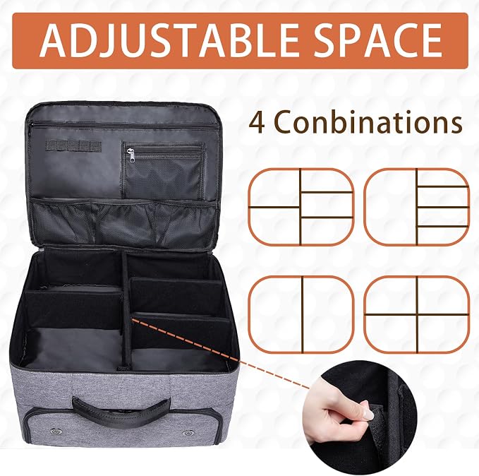 Golf Trunk Organizer 2 Layer, Car Golf Organizer with Ventilated Compartment for 2 Pair Shoes, Golf Trunk Storage Locker for Golf Accessories, Balls, Tees, Clothes, Gloves, Golf Gifts for Men