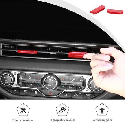 JWWY for Jeep JL Vent Air Outlet Adjustment Cover Trim Fit for 2024-2025 Jeep Wrangler JL JLU Gladiator JT 4xe Interior Accessories 2pcs Red