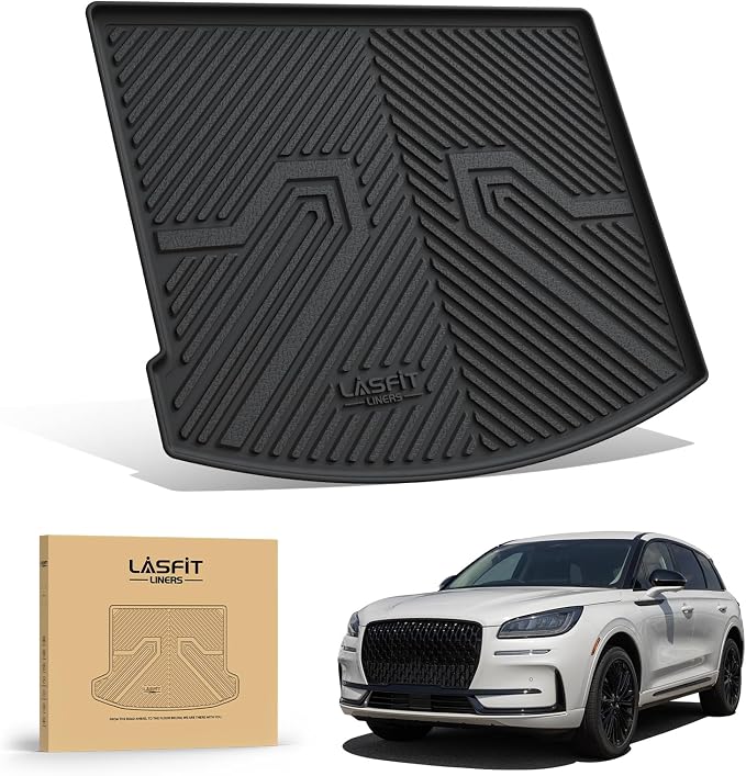LASFIT Cargo Mat for Lincoln Corsair 2026 2025 2024 2023 2022 2021 2020, All Weather TPE Trunk Mat Custom Fit Cargo Liner Front & Rear Trunk Liner, Black, Easy to Clean