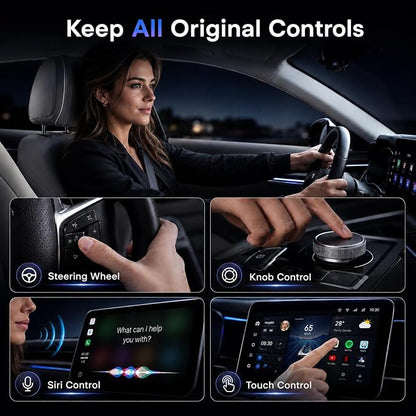 2026 Wireless CarPlay Adapter for iPhone, 3-in-1 Wired to Wireless CarPlay Dongle with AirPlay, 5-Second Auto Connect, Low Latency, USB-A/C for OEM Wired CarPlay Cars