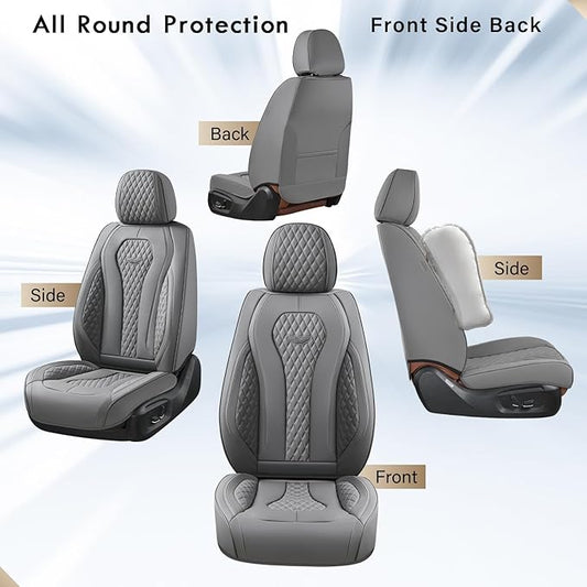 Coverado Seat Covers, Car Seat Covers Front Seats, Gray Car Seat Cover, Waterproof Car Seat Covers, Car Seat Cushion, Front Car Seat Covers Leatherette Car Seat Protector Universal Fit Most Cars