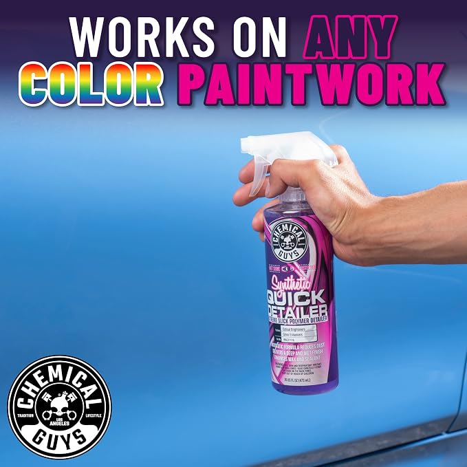Chemical Guys Synthetic Quick Detailer – High Gloss Quick Detailer Spray, Safe for Cars, Trucks, SUVs, Motorcycles and RVs, Remove Dust, Fingerprints & Smudges, Enhances Shine & Protection, 16 fl oz