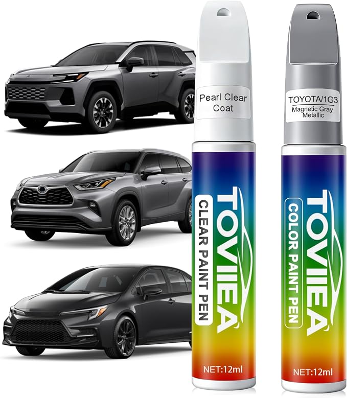 Magnetic Gray Metallic(1G3) Touch Up Paint Compatible with TOYOTA,2-In-1 Car Scratch Remover Pen,Car Paint Scratch Repair Kit for Scratches,Chips & Nicks,2-PCS SET