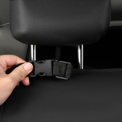 CAR PASS Leather Back Seat Cover,Piping Waterproof Bench Seat Cover, Rear Seat Cover Universal Fit for Cars Sedans SUVs Truck 95% Automotive Interior Backseat Car Covers (Rear,Black and Red)