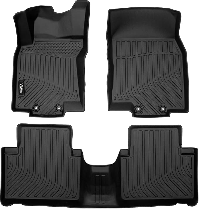 VIWIK Floor Mats Compatible for 2014-2020 Nissan Rogue,Car Mats All Weather Custom Floor Liners Full Set, Automotive Floor Mats TPE Black (Not for Rogue Sport or Select Models)