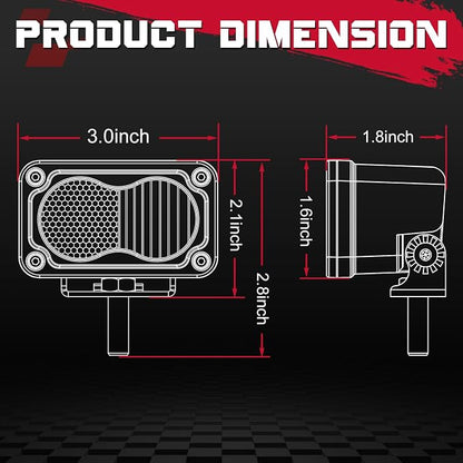 OFFROADTOWN 3 Inch LED Pods Lights 40W Driving Light Bar Off Road Lights LED Cubes Fog Light Bumper Grille Backup Reverse Lights for Truck Pickup ATV UTV SUV Motorcycle