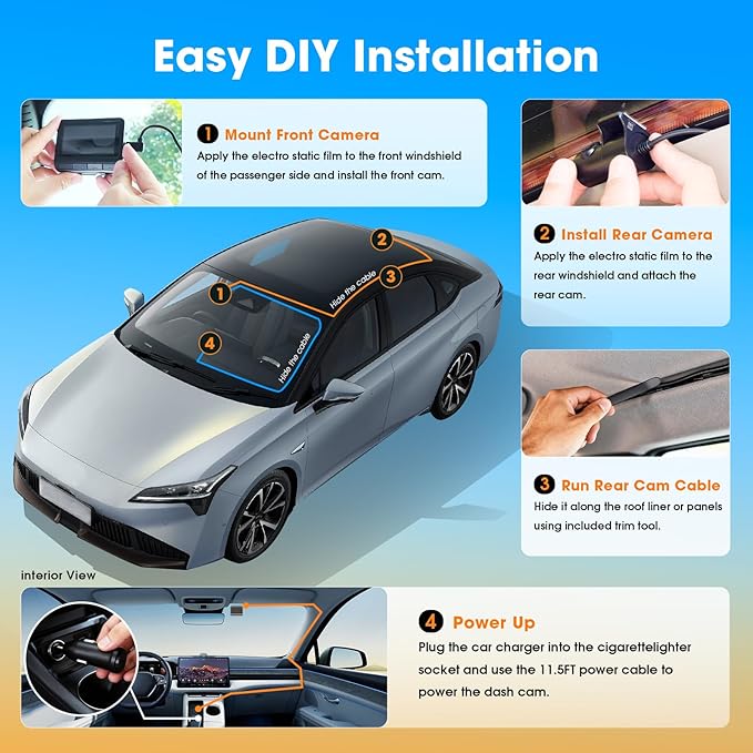 DDPAI 3 Channel Dash Cam Front and Rear, 4K+2K+1080P Triple Dashcam for Cars with Dual 32G eMMC Storage Car Camera Dashcam, GPS,WiFi 6,3" IPS, AI ISP Night Vision,7 Days Parking Mode,Z60 πlink