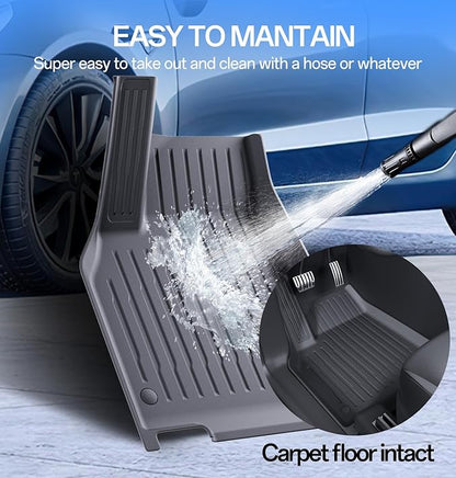 Floor Mats Fit for Model Y 2026-2025 Juniper 5-Seat - All Weather TPE Front, Rear, Cargo & Sub-Trunk Mats, 6-Piece Custom Fit (Not Fit 7-Seat)