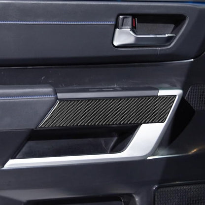NVCNX Real Premium Carbon Fiber for Toyota Tundra 2022-2026 / Sequoia 2023-2026 2024 2025 Door Armrest Panel Cover Interior Trim Accessories Sticker 4PCs Without Seat Memory not for Extended Cab