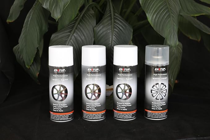 EASTUP remium Matt White Acrylic Enamel Wheel Spray Paint - Brilliant Finish, High Durability, Fade-resistant, Quick Drying Rim Coating