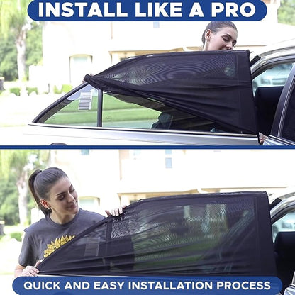 EcoNour Car Window Screen for Ford F-150 (2021-2026) 2 Pack | Breathable Mesh Camping Window Covers | 100% Protection from Bugs, Mosquito & UV | Baby Safe Privacy Blackout Net | Car Accessories
