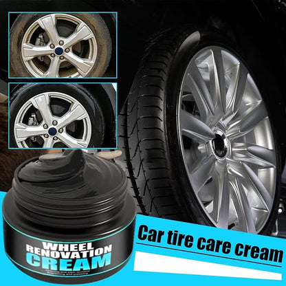 Wheel Care Cream, Car Tire Dressing, UV Protection Formula with Deep Gloss Finish, Auto Detailing Accessory with Smooth Application, Tire Shine, Car Maintenance Product for Restoration Cleaning