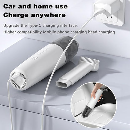 Handheld Vacuum Cordless Car Vacuum with Strong Suction,Handheld vacuum for Quick Cleaning,Small Lightweight Handheld vacuuming, Dust buster cordless rechargeable for Car,Pet Hair,Home and Office
