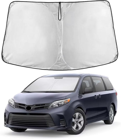 EcoNour Windshield Sunshade Compatible for Toyota Sienna 2011-2018 2019 2020, L, LE, SE, XLE, Limited Premium,Sun Visor for Front Window Sun Shade Cover, UV Heat Blocker & Protector, Car Accessories