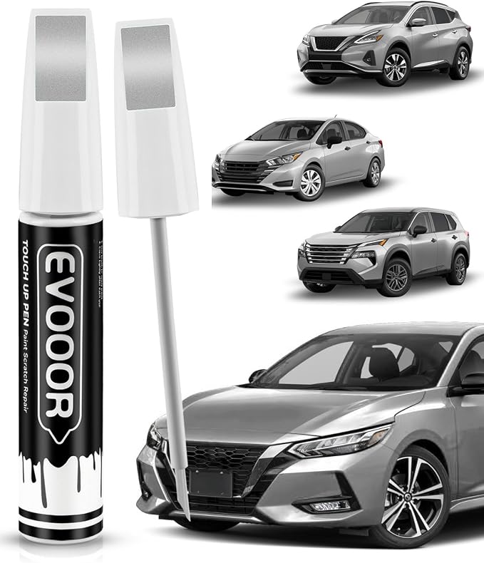 Touch Up Paint Compatible with Nissan Exact Match 2 in 1 Touch up Paint for Chips and Nicks Repair (Brilliant Silver Metallic(K23) Compatible with All Models)