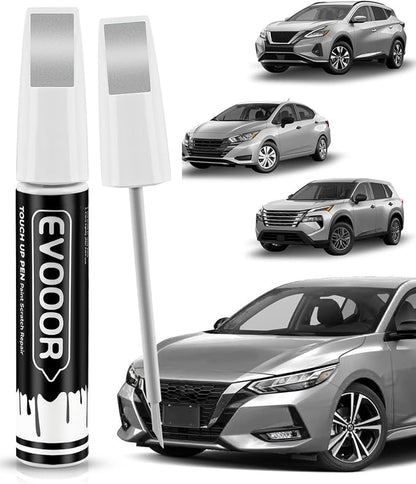 Touch Up Paint Compatible with Nissan Exact Match 2 in 1 Touch up Paint for Chips and Nicks Repair (Brilliant Silver Metallic(K23) Compatible with All Models)