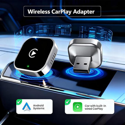 2 in 1 CarPlay Adapter for Polaris Slingshot 2021 2022 2023 2024, CarPlay Wireless Adapter with Auto Reconnect Fast Pairing Bluetooth Connection Compact USB Dongle