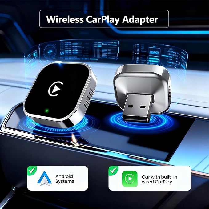 2 in 1 CarPlay Adapter for Forester Base/Premium/Sport/Limited, CarPlay Wireless Adapter with Auto Reconnect Fast Pairing Bluetooth Connection Compact USB Dongle