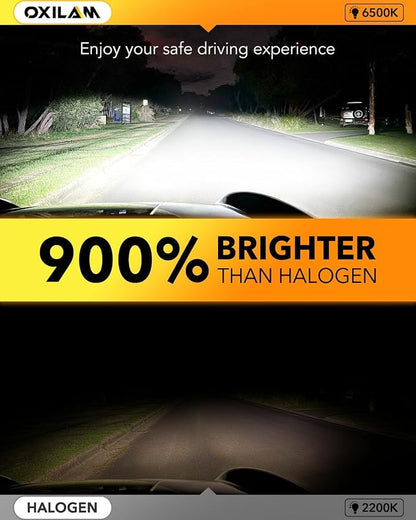 OXILAM H1/H1LL LED Bulbs 30000LM 6500K White Ultra-Bright, 5 Min Quick Install, 60000H Lifespan, No Flicker, 99% Compatibility