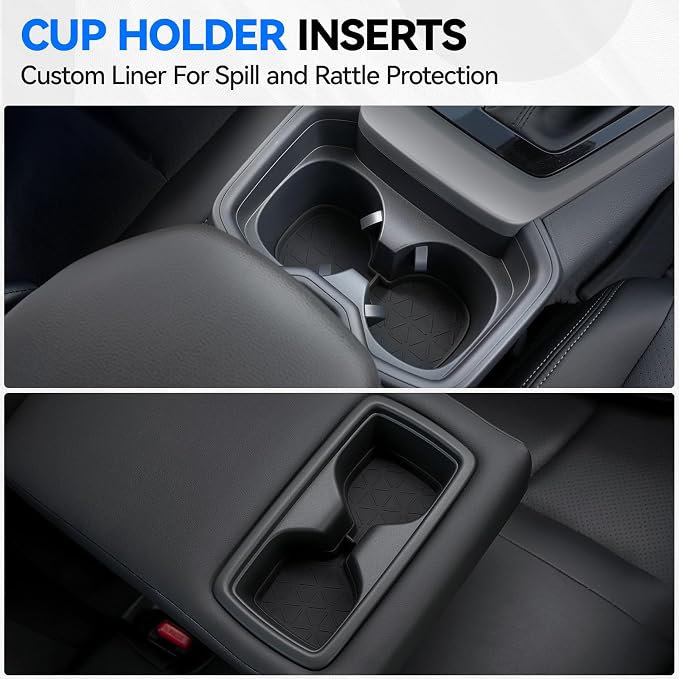 ELECFRESH 6PCS Center Console Organizer Tray for 2025 2024-2019 Toyota RAV4 Accessories, Armrest Storage Box, Driver Storage Drawer, Passenger Storage Mat Console Cup Holder Inserts for Toyota RAV4