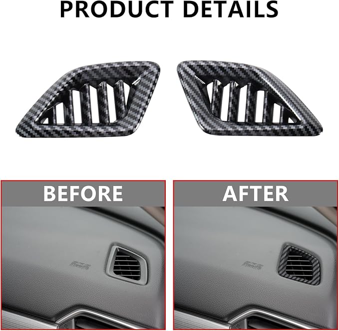 20 Pcs Carbon Fiber Interior Kit, Gear Shift Panel Cover AC Air Vent Cover Side Door Panel Strip Cover Steering Wheel Cover Compatible with Honda Accord 10th Gen 2018-2022