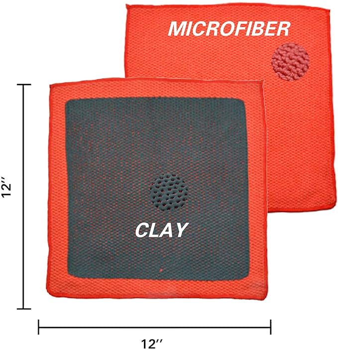 3 Pcs 12'' Fine Grade Clay Towel, Perforated Synthetic Decontamination Towel for Cleaning & Release of Paint Contaminants, Improve Wax and Sealant Bonding, Enhance Gloss and Color Depth