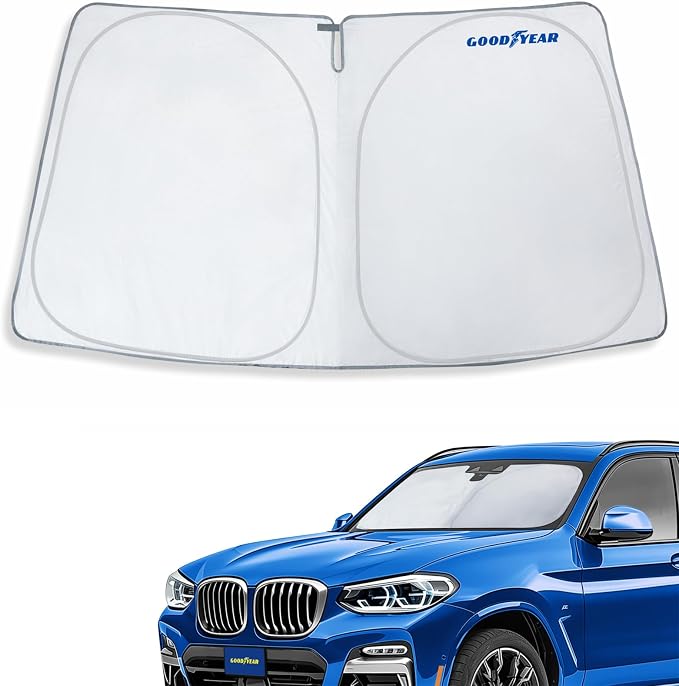 Goodyear Foldable Windshield Sunshade for BMW X3 2018-2024, SUV car Accessories, Sunshade Cover, Sun Shade Car Windshield, Window Sun Blocker - GY008211