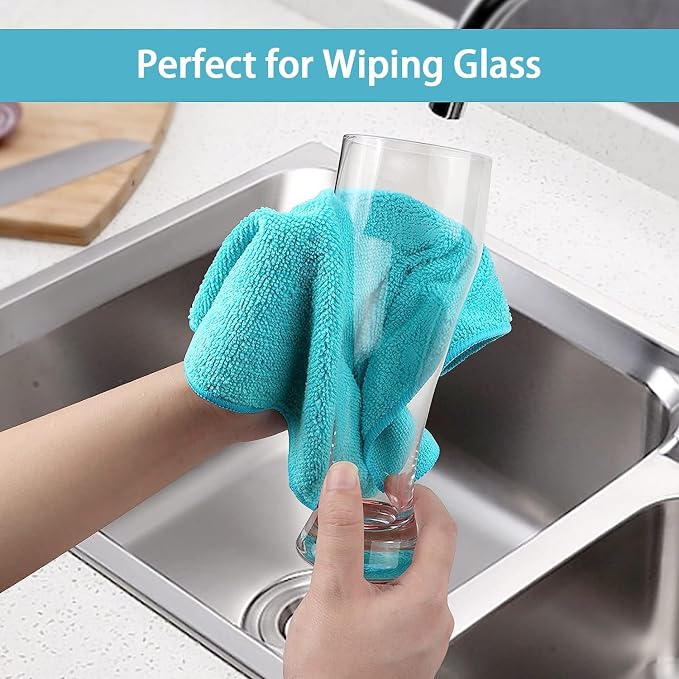 HOMEXCEL Microfiber Cleaning Cloth, 400 Pack Cleaning Towels for Kitchen, Lint Free, Scratch-Free, Highly Absorbent, and Reusable Cleaning Rags for House, Window and Glass, Cars, 11.5 X11.5 inch