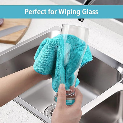 HOMEXCEL Microfiber Cleaning Cloth, 400 Pack Cleaning Towels for Kitchen, Lint Free, Scratch-Free, Highly Absorbent, and Reusable Cleaning Rags for House, Window and Glass, Cars, 11.5 X11.5 inch