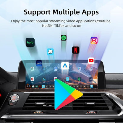 LEXXSON 8G+128G Car Video Box for BMW/Porsche/BYD/Audi/Ford, Android 13 Wireless Ai Box Carplay with Dual WiFi/GPS/Split Screen/HDMI Output