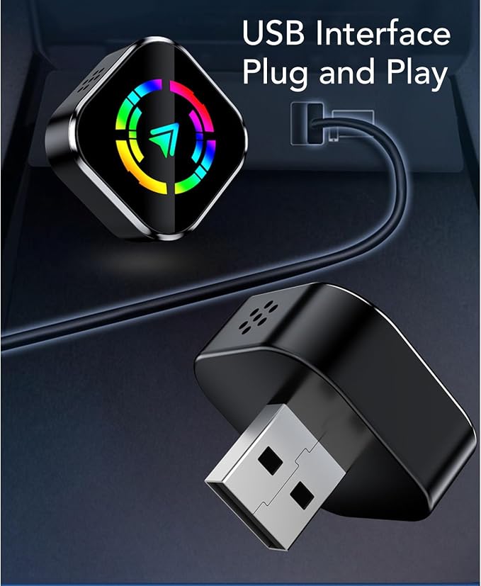 2 in 1 Wireless Android Auto Adapter, Convert Wired to Wireless, Plug and Play Design, Vehicle Mounted Interconnection Box