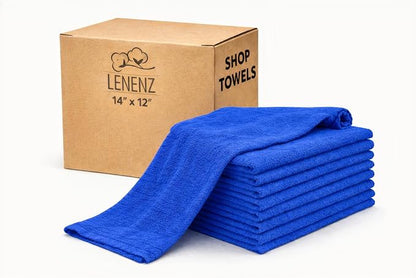Cotton Shop Towels - Pack of 25 Cleaning Rags 12'' x 14'' - Super Soft and Absorbent Shop Rags for House - Multipurpose Cleaning Towels for Automobiles, Industries, Garage