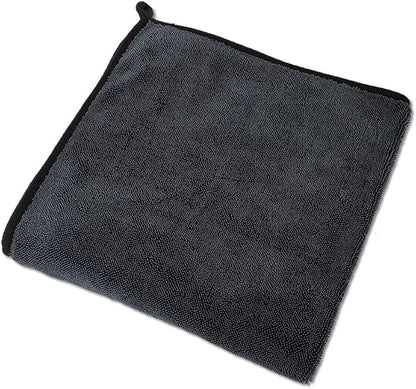 Yours Car Drying Towel, Double-Sided Microfiber Towel for Cars, Ultra Absorbent, Lint-Free, Streak-Free, Reusable, 23.6 x 23.6 in, Black (Large)