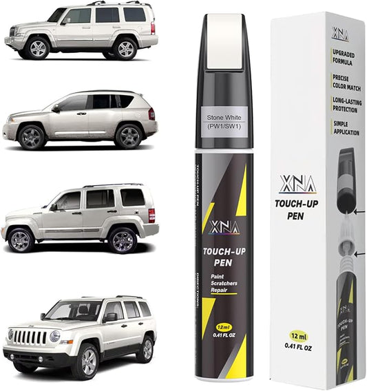 XNA Stone White(PW1/SW1) for Jeep Touch Up Paint, Car Scratch Remover for Nicks and Chips Repair, 2-In-1 Quick & Easy Fix Car Scratch Repair Kit with Exact Color-Matched