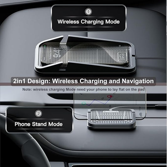 Wireless car Charger Charging pad,POLMXS No-Slip Wireless Phone Charger for car Cell Phone Cordless Charging mat Compatible with iPhone 16/15/14/13/12 Galaxy S23 S22 S21 Note10(C17)
